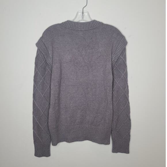 NWT Raya Cyrus Knits grey long sleeve cable knit sweater - SMALL - Picture 5 of 6